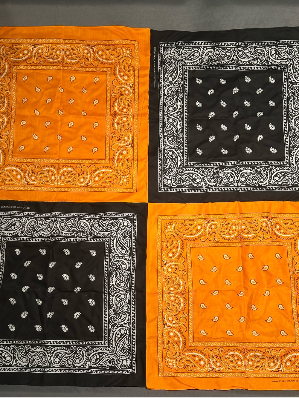 Handmade Bandana Tablecloth Orange & Black Halloween Table Cover
